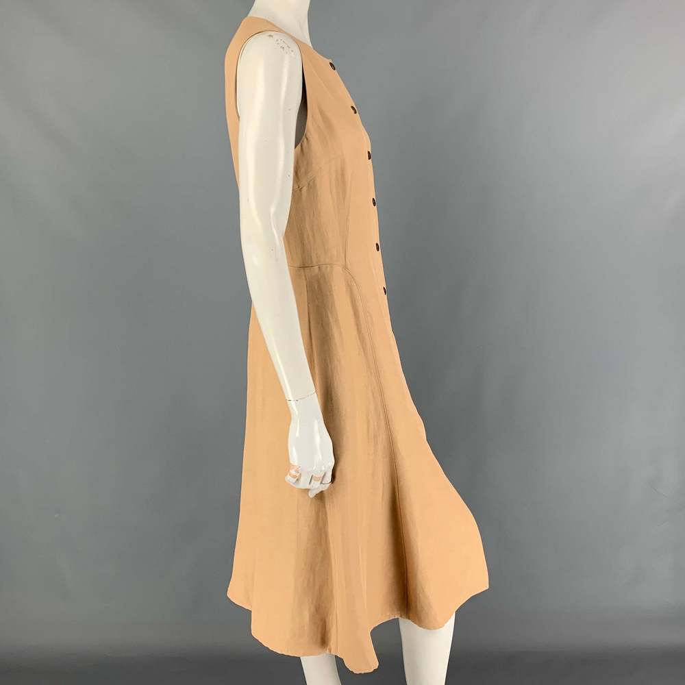 RALPH LAUREN Collection Beige Acetate Blend Snaps Dress - Picture 3 of 7